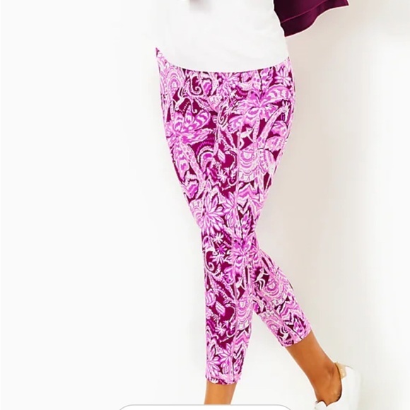 NWT Lilly Pulitzer WEEKENDER HIGH RISE MIDI, MULBERRY WILD RIDE - Picture 2 of 10